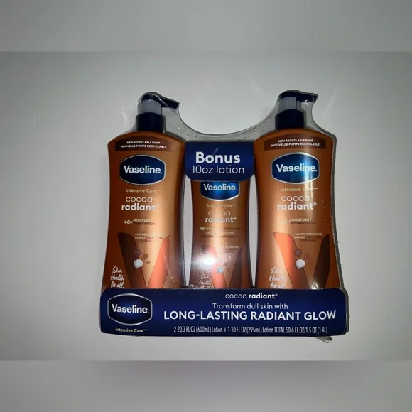 Vaseline Intensive Repair Cocoa Radiant Body Lotion 2 pk Vaseline mini Lip Balm - Picture 3 of 5